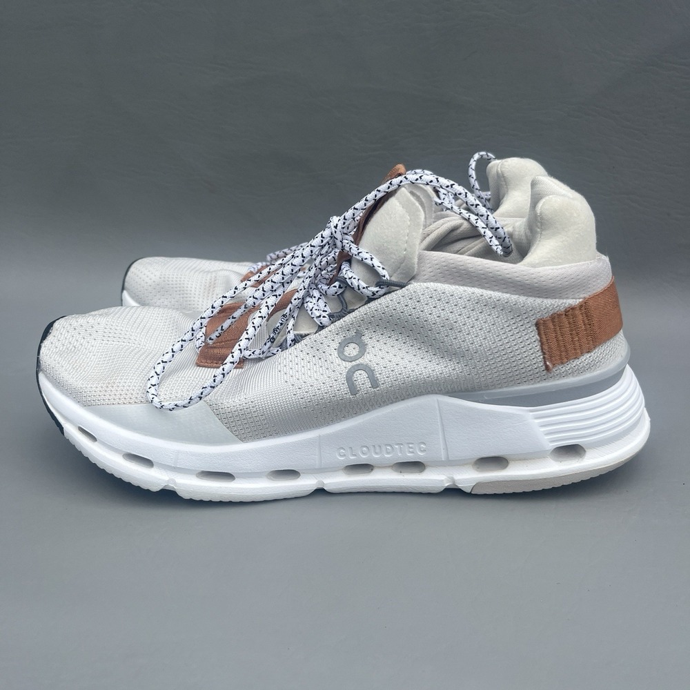 On Cloudnova Running Shoes White Pecan Men's 7 CloudTec